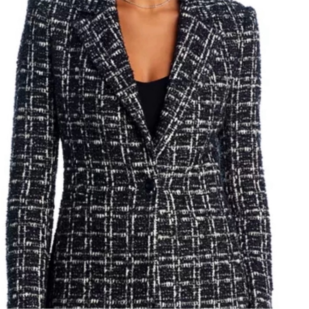 Alice + Olivia Black and White Tweed Blazer - Picture 4 of 6